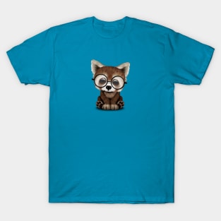 Cute Nerdy Red Panda Wearing Glasses T-Shirt